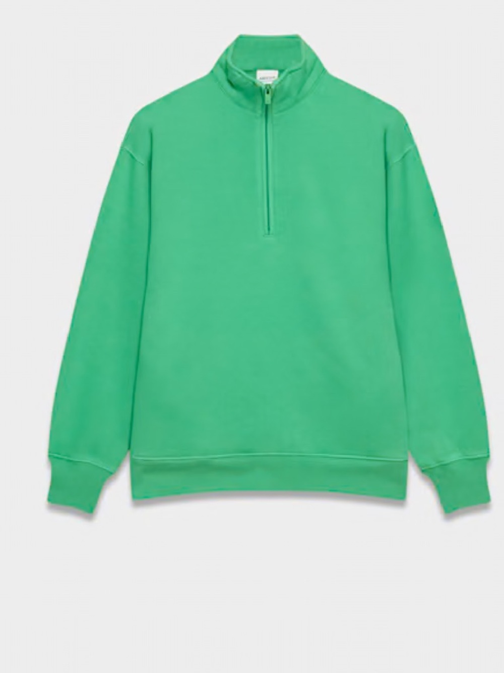 NWT cozy sweatfleece boyfriend 1/2 zip faded court green